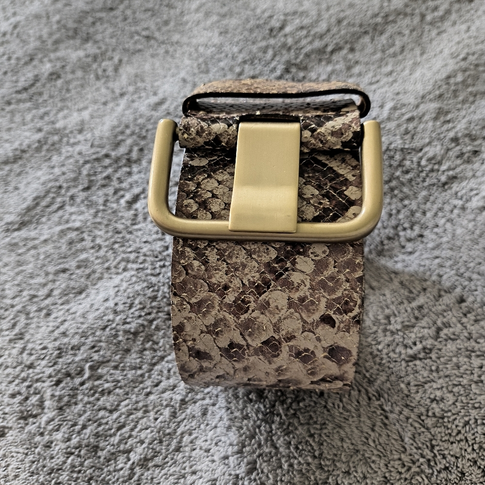 Banana Republic Snake Print Belt with Gold Buckle - Picture 4 of 12